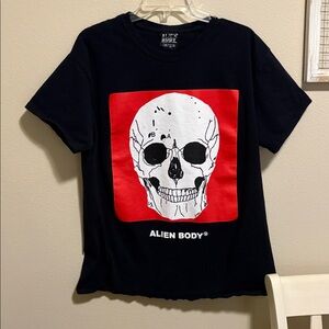 Alien Body Rare JFK Skull T-Shirt Size Large